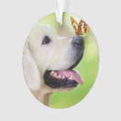 Labrador And Butterfly Throw Pillow オーナメント (正面)