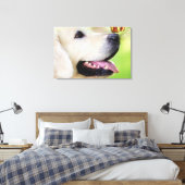 Labrador And Butterfly Throw Pillow キャンバスプリント (インサイチュ (寝室))