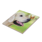 Labrador And Butterfly Throw Pillow タイル (側面)