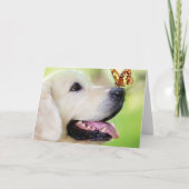 Labrador And Butterfly Throw Pillow 招待状 (正面)