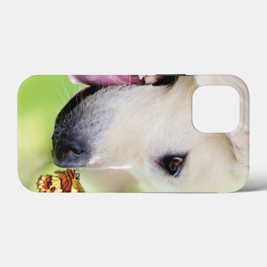 Labrador And Butterfly Throw Pillow Case-Mate iPhoneケース (裏面 (横))