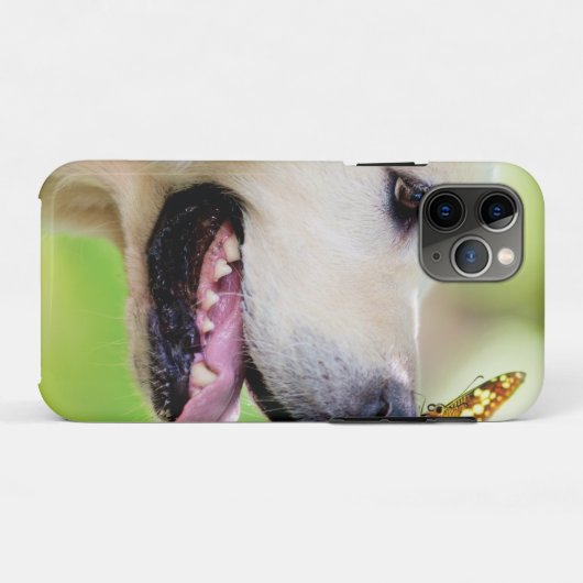 Labrador And Butterfly Throw Pillow Case-Mate iPhoneケース (裏面(横))