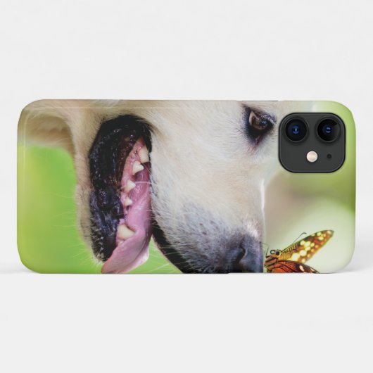 Labrador And Butterfly Throw Pillow Case-Mate iPhoneケース (裏面(横))