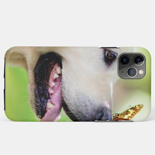 Labrador And Butterfly Throw Pillow Case-Mate iPhoneケース (裏面(横))