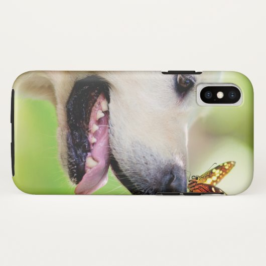Labrador And Butterfly Throw Pillow Case-Mate iPhoneケース (裏面(横))