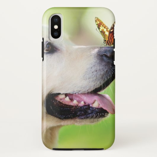 Labrador And Butterfly Throw Pillow Case-Mate iPhoneケース (裏面)