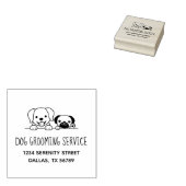 Labrador and Pug Dog Grooming Service Address ラバースタンプ (押印)