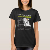 Labrador Brain Black Yellow Chocolate Lab Tシャツ (正面)