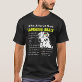 Labrador Brain Black Yellow Chocolate Lab Tシャツ (正面)