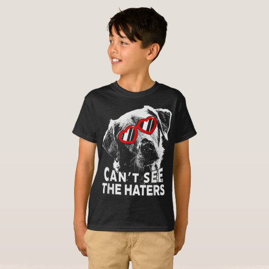 Labrador Cant See The Haters Funny Dog Lovers Men  Tシャツ (正面フル)