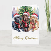 Labrador Christmas Greeting Card カード (正面)