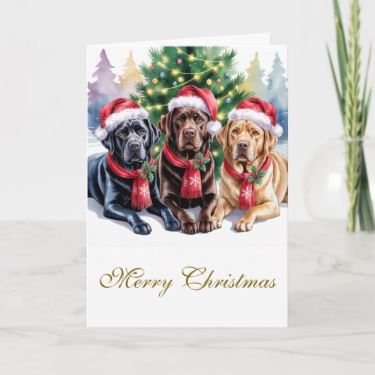 Labrador Christmas Greeting Card カード (正面)
