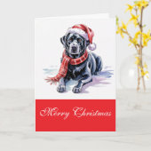 Labrador Christmas Greeting Card カード (黄色い花)
