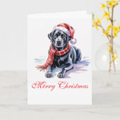 Labrador Christmas Greeting Card カード (黄色い花)