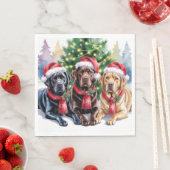 Labrador Christmas Paper Napkin スタンダードランチョンナプキン (インサイチュ)