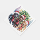 Labrador Christmas Paper Napkin スタンダードランチョンナプキン (角)