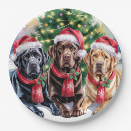 Labrador Christmas Paper Plate ペーパープレート