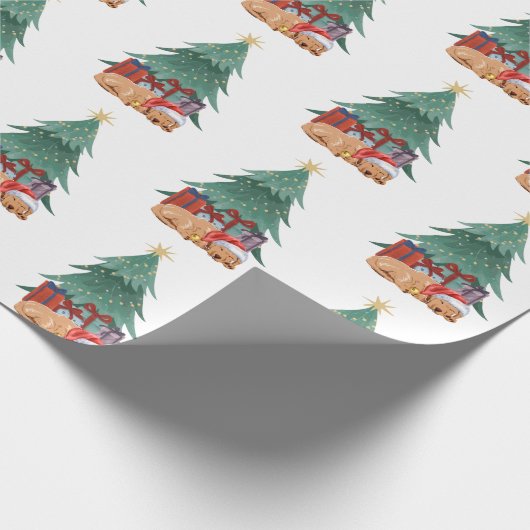 Labrador Christmas Tree ラッピングペーパー (角)