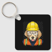 Labrador Construction Worker Labrador Dog キーホルダー (正面)