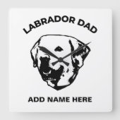 Labrador Dad   スクエア壁時計 (正面)