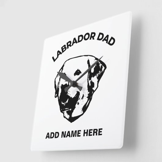 Labrador Dad   スクエア壁時計 (傾斜)
