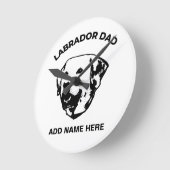 Labrador Dad ラウンド壁時計 (傾斜)