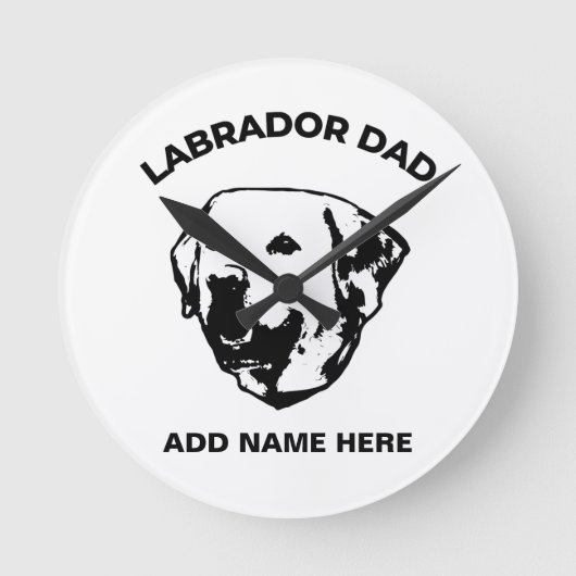 Labrador Dad ラウンド壁時計 (正面)