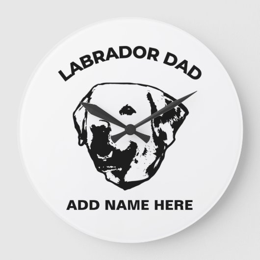 Labrador Dad ラージ壁時計 (正面)