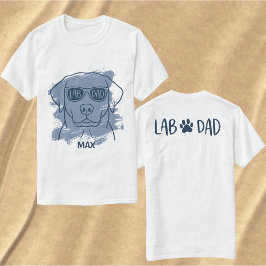 Labrador dad t-shirt with custom name brush art tシャツ