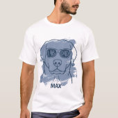 Labrador dad t-shirt with custom name brush art tシャツ (正面)