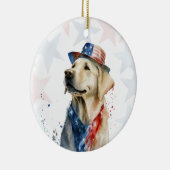Labrador Dog, 4th of july Personalized セラミックオーナメント (右)