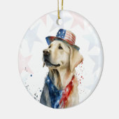 Labrador Dog, 4th of july Personalized セラミックオーナメント (左)