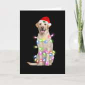 Labrador Dog Santa Christmas Tree Lights Xmas Boys カード (正面)