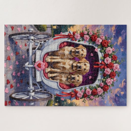 Labrador Dog Valentine's Day  ジグソーパズル (横)