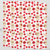 Labrador Dog Valentines Scrapbook Paper in White (正面/裏面)
