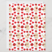 Labrador Dog Valentines Scrapbook Paper in White (裏面)