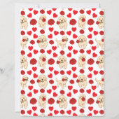 Labrador Dog Valentines Scrapbook Paper in White (正面)