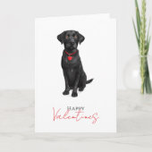 Labrador Dog With Love Heart Valentines カード (正面)