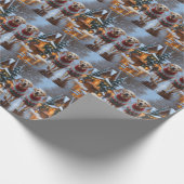 Labrador Dogs Christmas Snow Holiday ラッピングペーパー (角)