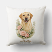 Labrador Floral Portrait クッション (裏面)