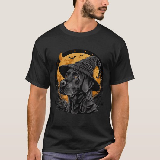 Labrador Halloween Dog Black Lab Mom Wizard Tシャツ (正面)