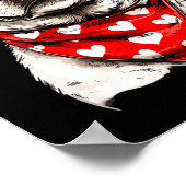 Labrador Heart Bandana Cool Lab Dog Lover Men Wome ポスター (角)