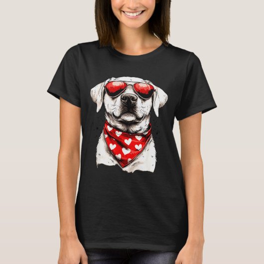 Labrador Heart Bandana Cool Lab Dog Lover Men Wome Tシャツ (正面)