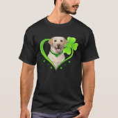 Labrador In Shamrock Heart St Patricks Day  Dog Tシャツ (正面)