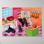 Labrador Kitchen Party Artwork ポスター (正面)