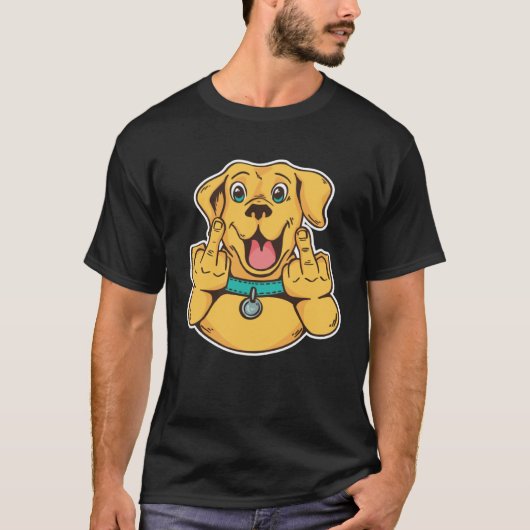 Labrador middle finger retriever tシャツ (正面)