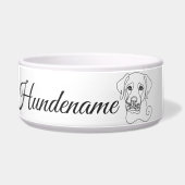 Labrador Minimalist Line Art personalized bowl ボウル (正面)