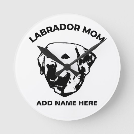 Labrador Mom ラウンド壁時計 (正面)