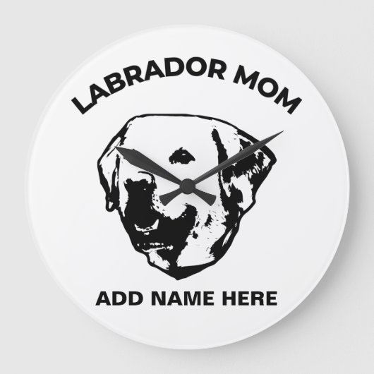 Labrador Mom   ラージ壁時計 (正面)