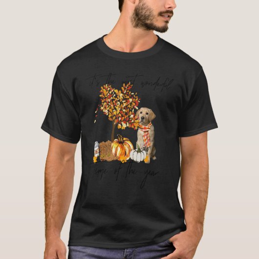 Labrador Most Wonderful Time Of Year Pumpkin Weste Tシャツ (正面)